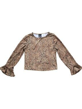 POGO CLUB OF NY Leopard Cheetah Bell Sleeve Girls Top 6X